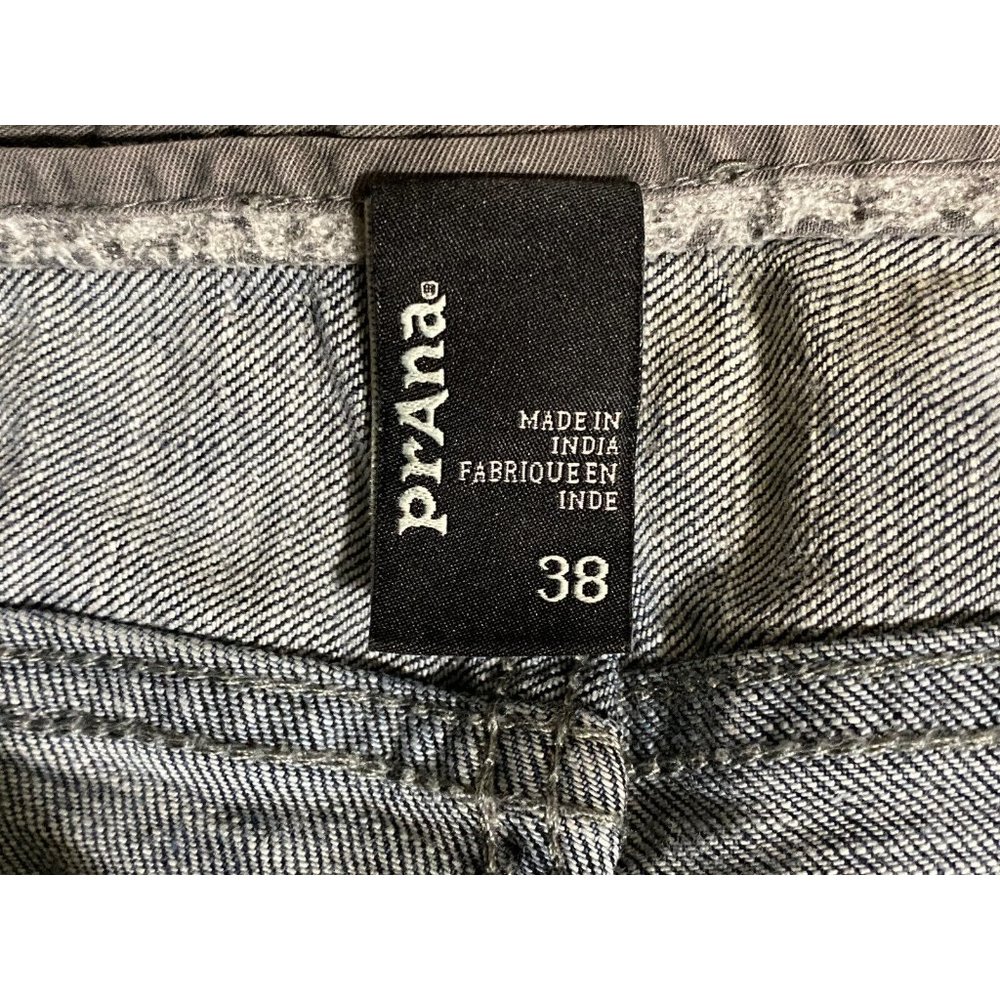 PrAna Men's Size 38 Blue Denim Casual Hiking Jeans 38" x 31" Born In Experience - Picture 8 of 9